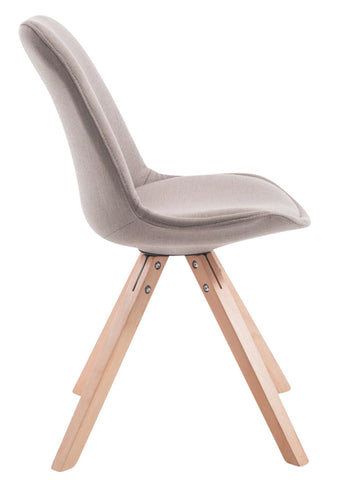 TPFLiving 4er Set Besucherstuhl Toulon Stoff Gestell Holz Square Natura