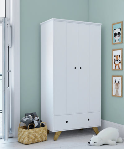 TPFLiving Kleiderschrank Lund 2 Türen, 1 Schublade