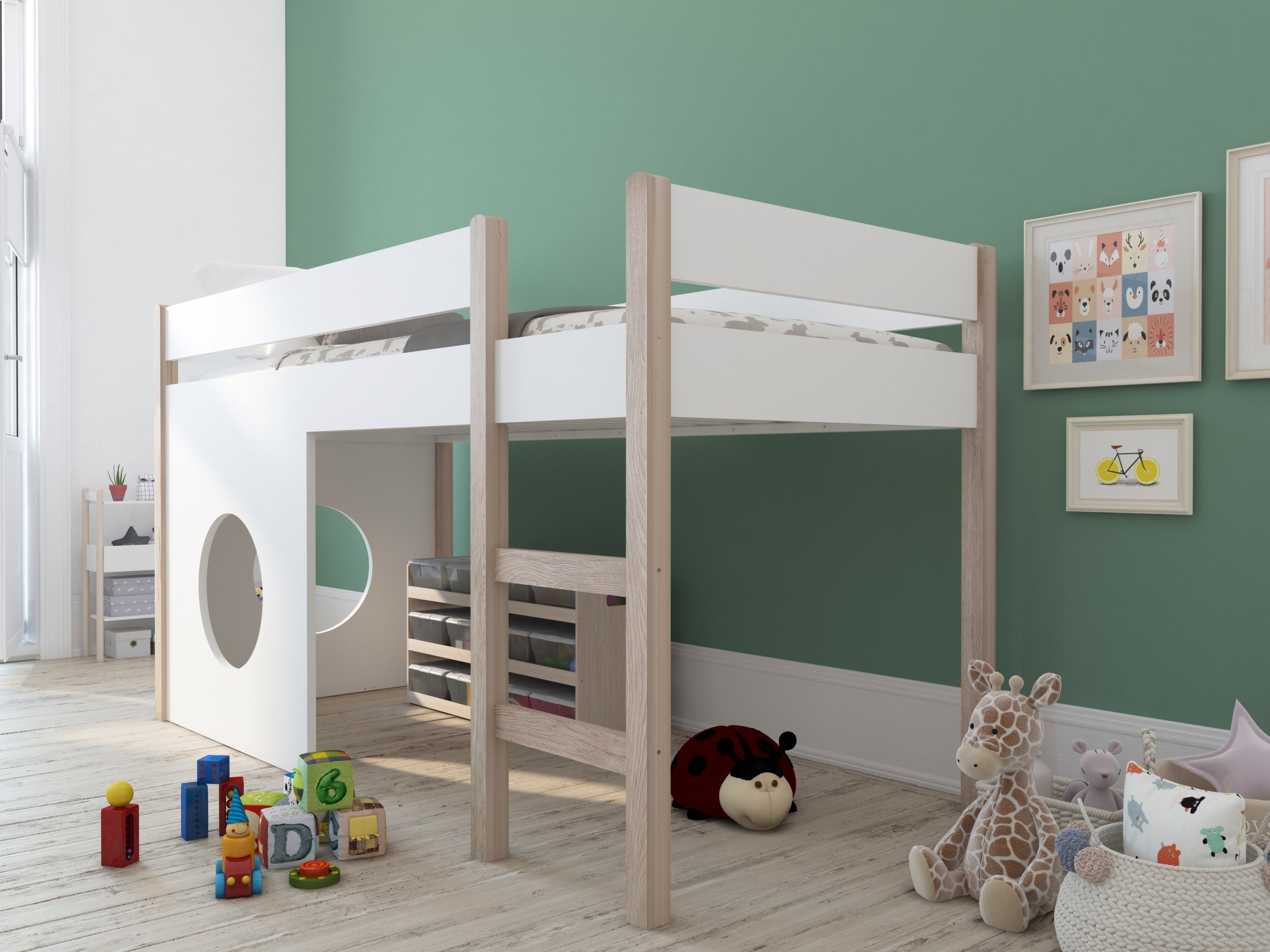 TPFLiving 2er Set Seitenpanneel für das Hochbett Smoll und das Etagenbett Träbor