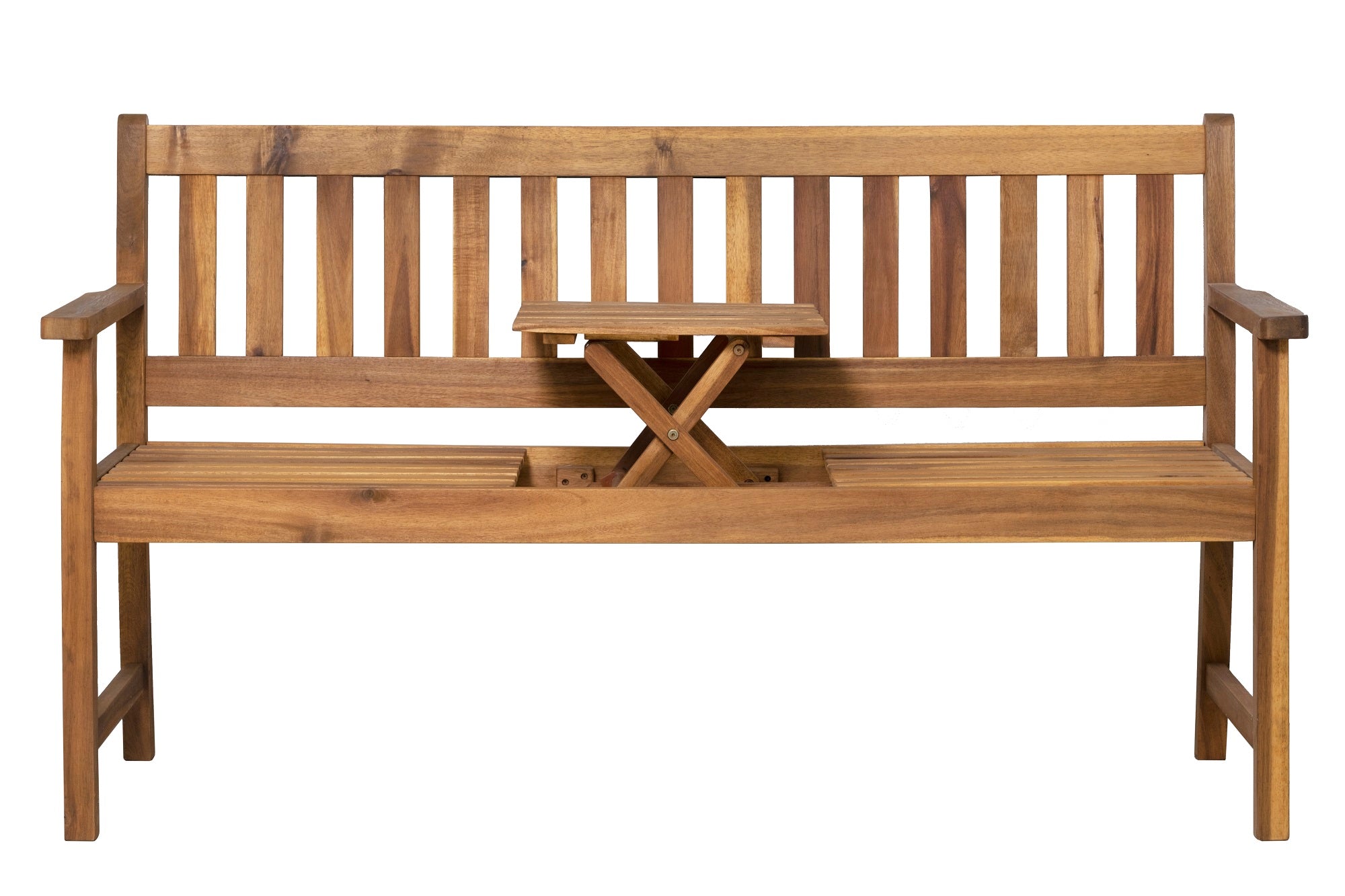 TPFGarden Gartenbank Akana - 2-Sitzer mit Mitteltisch - Akazienholz geölt - 157 cm