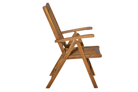 TPFGarden Sitzgruppe Akana mit 2 Stühlen, 1 Bank und 1 Tisch mit Schirmloch - 135x80 cm - Akazienholz geölt