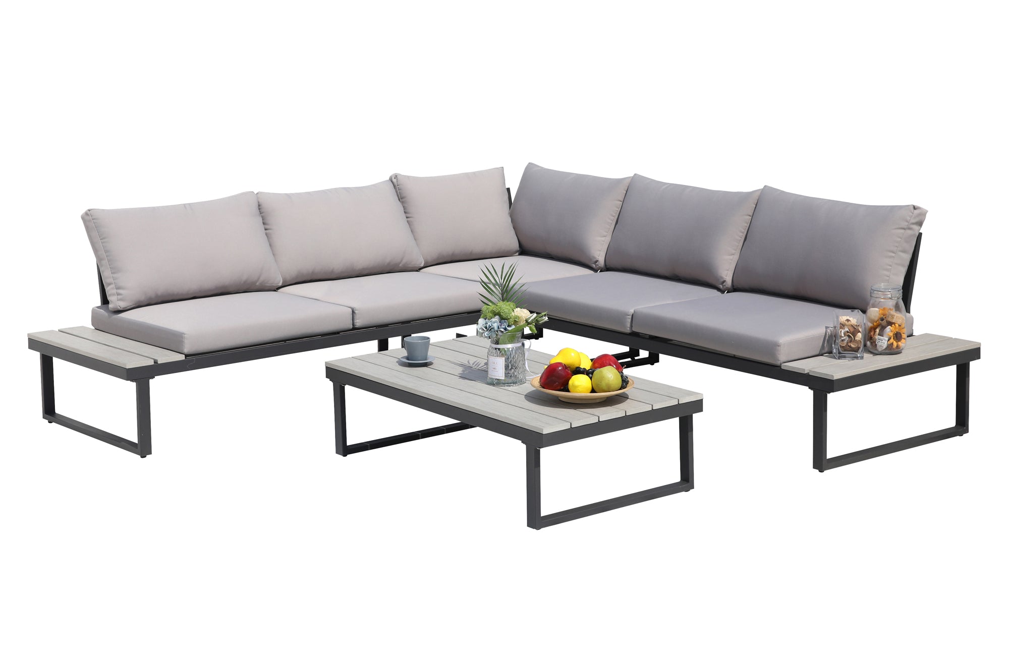 TPFGarden Gartenlounge-Set Yanda Ecksofa, 1 Couchtisch, 5 Sitzkissen, 6 Rückenkissen