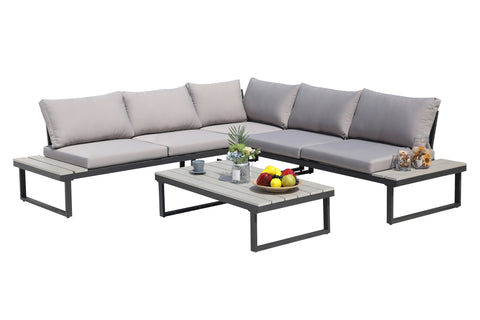 TPFGarden Gartenlounge-Set Yanda Ecksofa, 1 Couchtisch, 5 Sitzkissen, 6 Rückenkissen