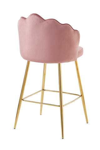TPFLiving bar stools Muschu shell design set of 2 made of velvet