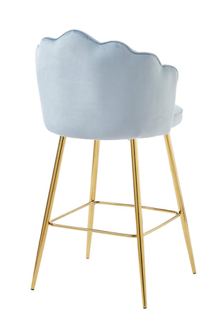 TPFLiving bar stools Muschu shell design set of 2 made of velvet