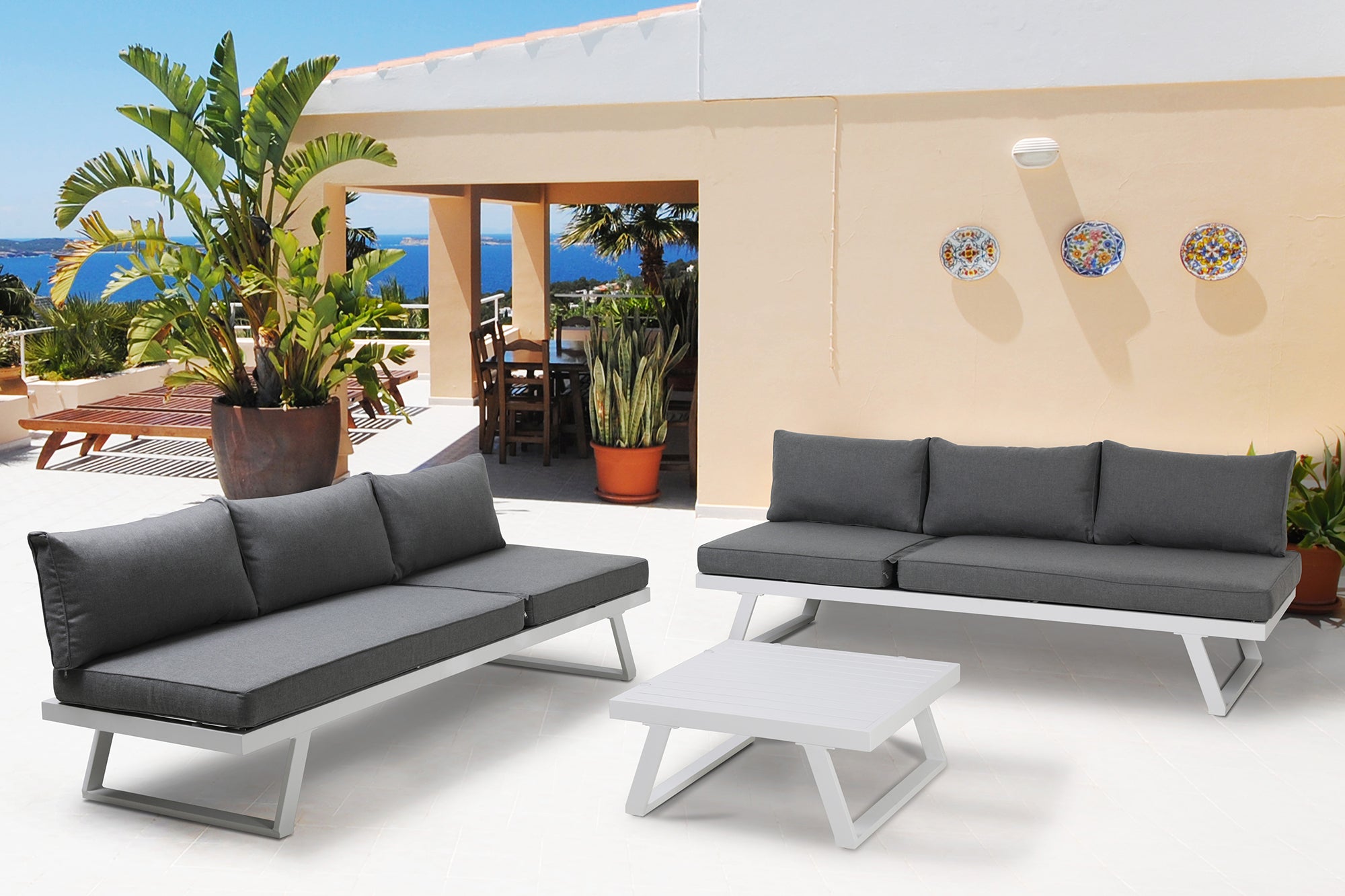 TPFGarden Gartenlounge-Set Yala Ecksofa, 1 Couchtisch, 4 Sitzkissen, 7 Rückenkissen