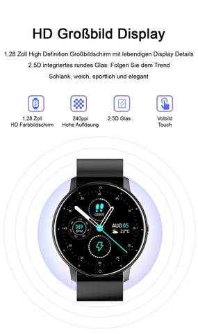 TPFNet Smart Watch / Fitness Tracker IP67 - Milanaise Armband + Silikon Armband - Android & IOS - verschiedene Farben