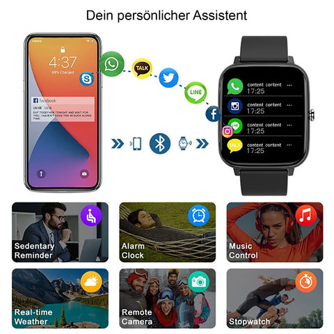 TPFNet Smart Watch / Fitness Tracker IP67 - Silikon Armband - Android & IOS - verschiedene Farben