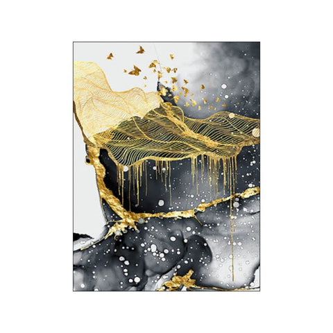 TPFLiving Gold Luxus Poster Leinwand verschiedene Größen - ohne Rahmen - Modell TPFL-LW-12-MB