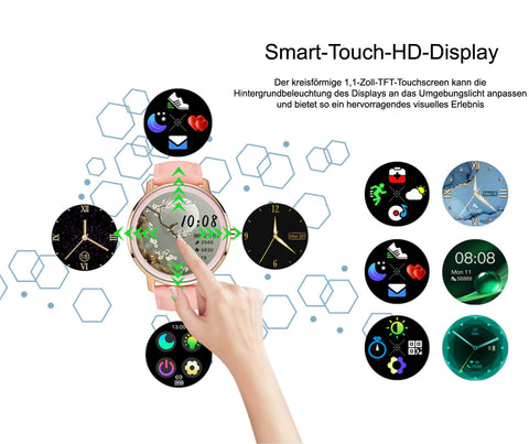 TPFNet Smart Watch / Fitness Tracker IP67 für Damen - Milanaise Armband - Android & IOS - verschiedene Farben