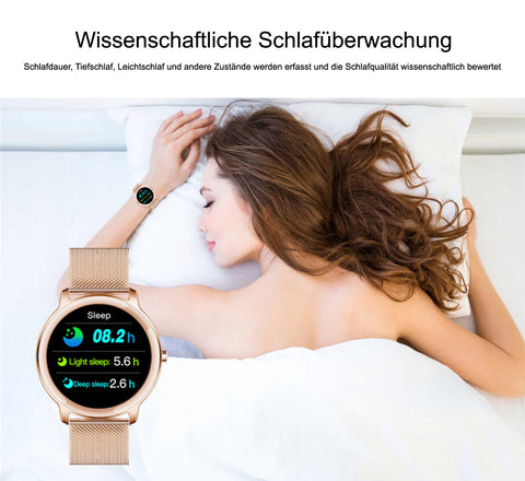 TPFNet Smart Watch / Fitness Tracker IP67 für Damen - Milanaise Armband - Android & IOS - verschiedene Farben