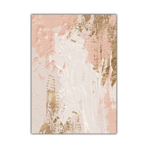 TPFLiving Luxus Poster Leinwand / Abstrakte Malerei in Rosa, Beige, Gold, Schwarz / 3 Motive in 7 verschiedene Größen - OHNE Rahmen - Modell TPFL-LW-41-MOT670-2