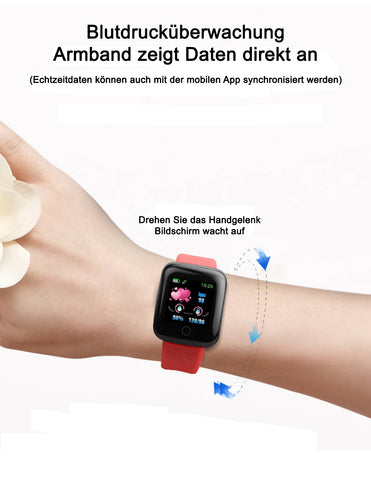 TPFNet Smart Watch / Fitness Tracker IP67 - Silicone Bracelet - Android &amp; IOS - various colors