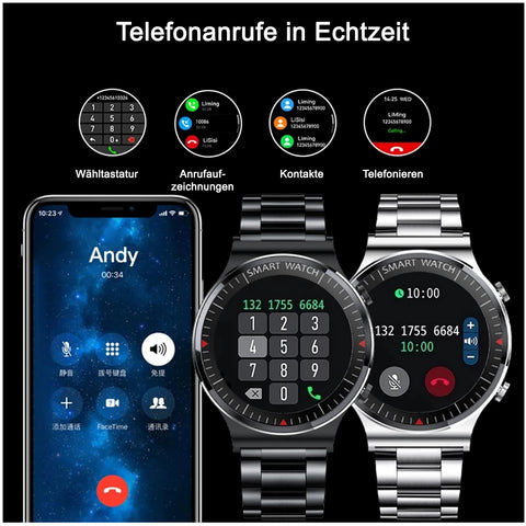 TPFNet Smart Watch / Fitness Tracker IP67 für Damen & Herren - Silikon Armband - Android & IOS - Schwarz & Silber