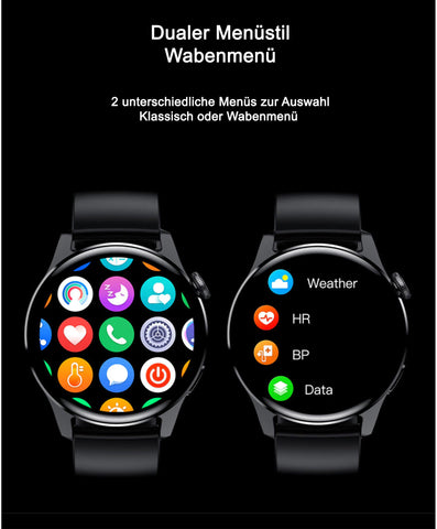 TPFNet Smart Watch / Fitness Tracker IP67 for Women &amp; Men - Stainless Steel Bracelet - Android &amp; IOS - Black &amp; Silver