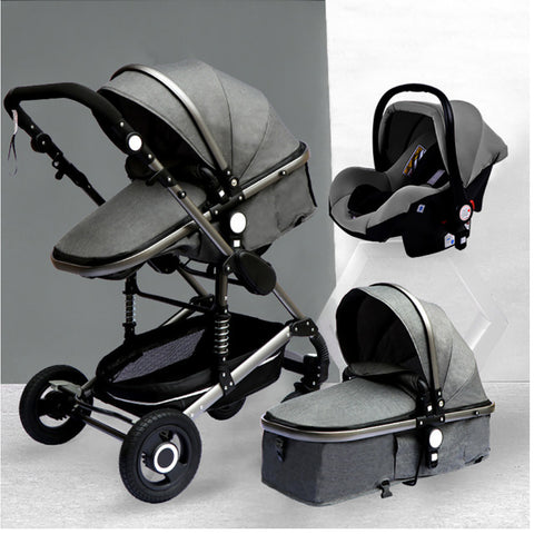 TPFLiving Kombi-Kinderwagen 3in1 Set - Modell 2 Stoff