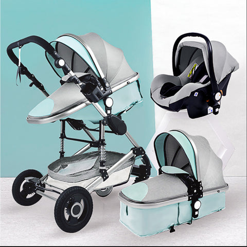 TPFLiving Kombi-Kinderwagen 3in1 Set - Modell 2 Stoff