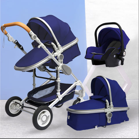 TPFLiving Kombi-Kinderwagen 3in1 Set - Modell 2 Stoff