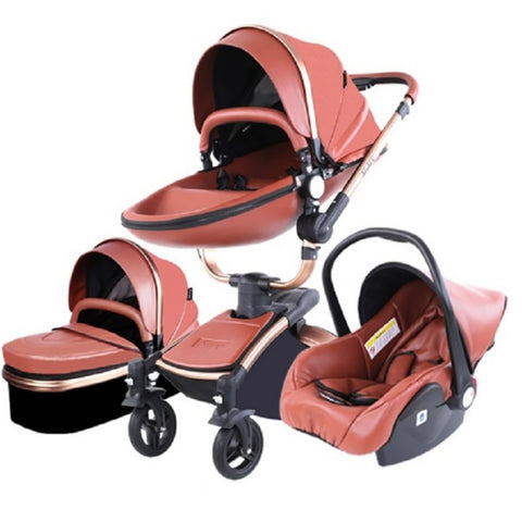 TPFLiving luxury combination stroller 3in1 set - model 5 faux leather –  Traumpreisfabrik