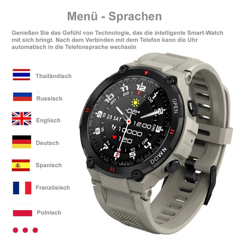 TPFNet Smart Watch / Fitness Tracker IP68 - Silikon Armband - Android & IOS - verschiedene Farben