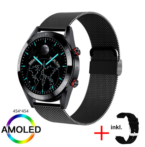 TPFNet Smart Watch / Fitness Tracker IP67 - Milanese bracelet + silicone bracelet - Android &amp; IOS - various colors