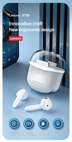 Lenovo XT96 Bluetooth Headphones White