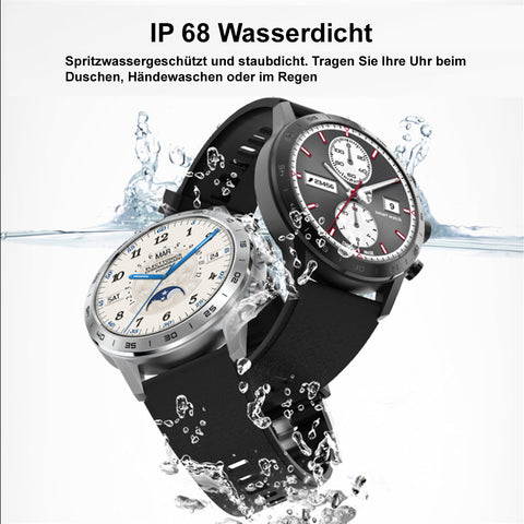 TPFNet Smart Watch / Fitness Tracker IP68 - Edelstahl Armband - Android & IOS - verschiedene Farben