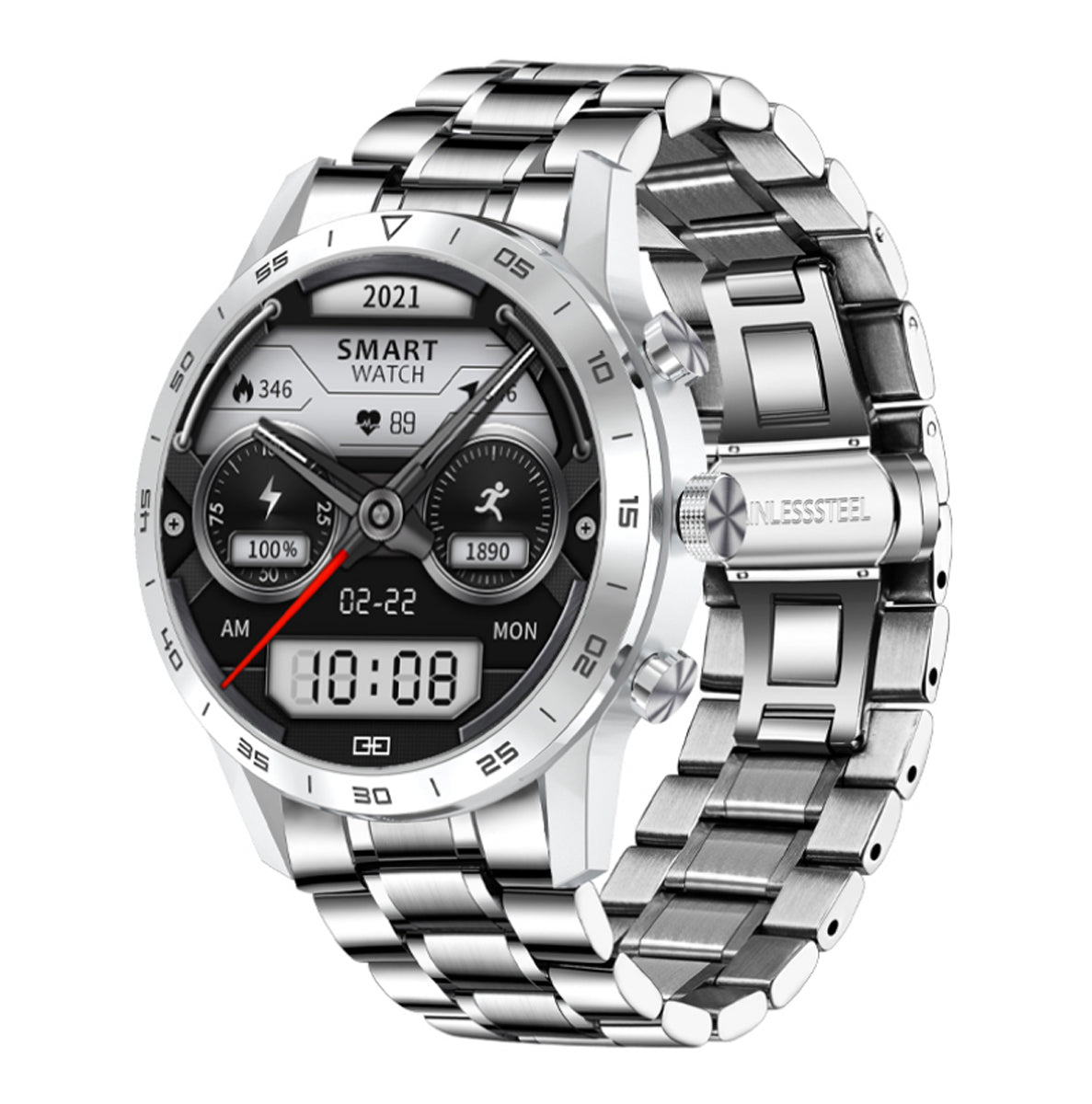 TPFNet Smart Watch / Fitness Tracker IP68 - Edelstahl Armband - Android & IOS - verschiedene Farben