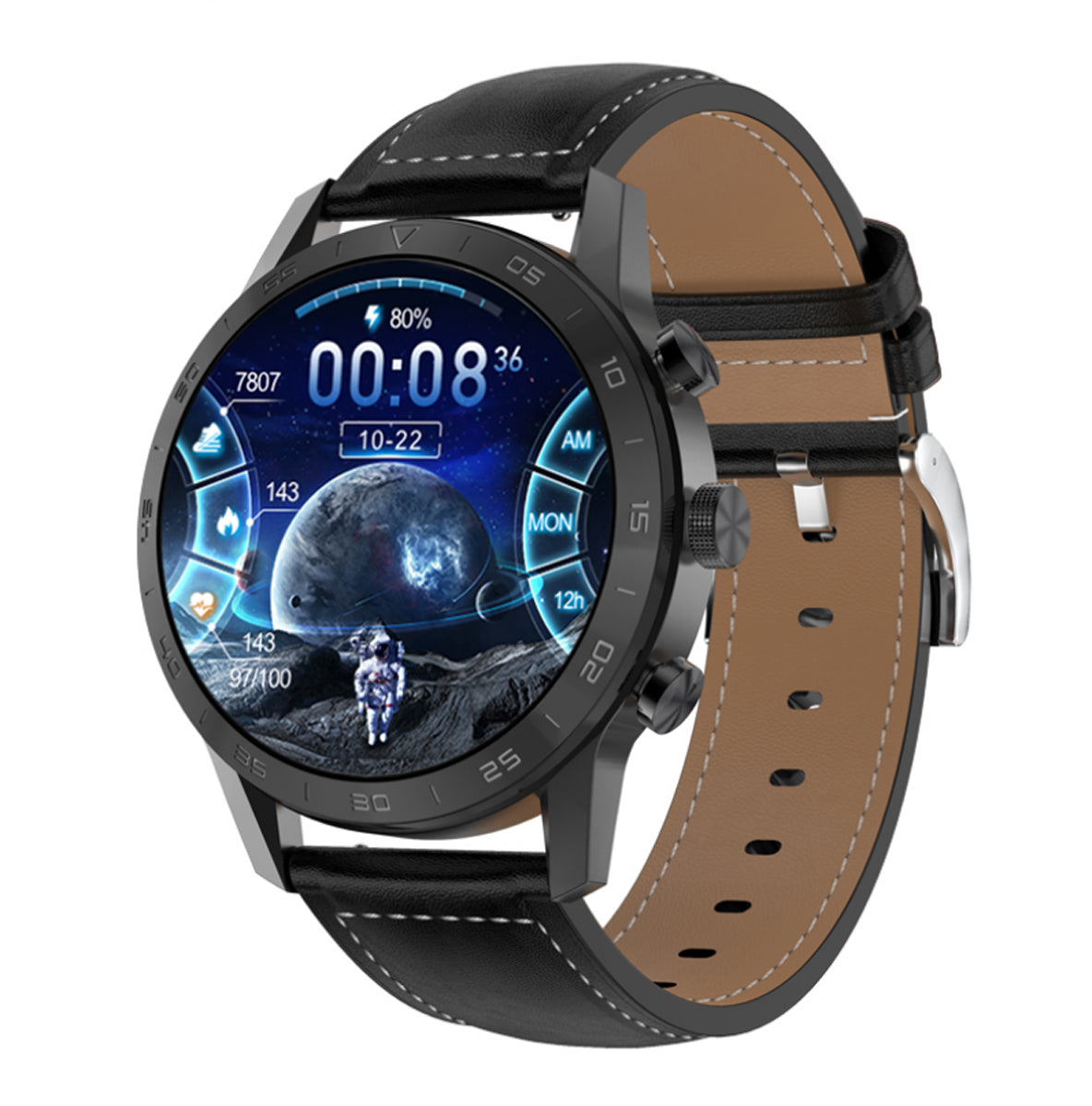 TPFNet Smart Watch / Fitness Tracker IP67 - Kunstleder Armband - Android & IOS - verschiedene Farben