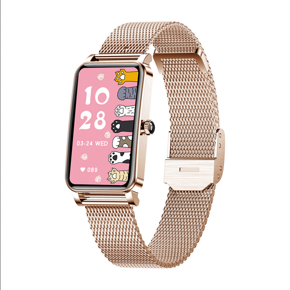 TPFNet Damen Smart Watch / Fitness Tracker IP68 - Milanaise Armband - Android & IOS - verschiedene Farben