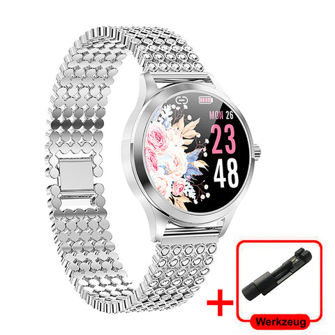 TPFNet Women's Smart Watch / Fitness Tracker IP68 - Milanese or Diamond Bracelet - Android &amp; IOS - various colors
