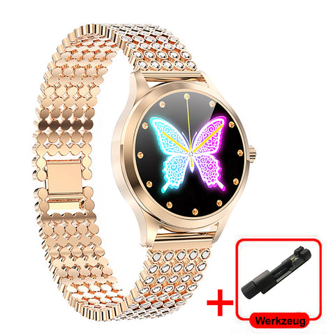 TPFNet Damen Smart Watch / Fitness Tracker IP68 - Milanaise oder Diamant Armband - Android & IOS - verschiedene Farben