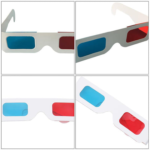 TPFNet Anaglyphenbrille 3D Brille Pappe Weiß