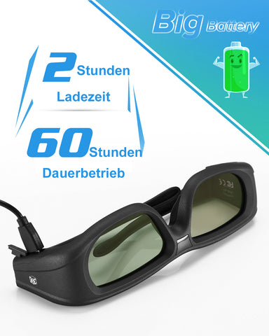 TPFNet 3D Brille Aktive Shutter für Bluetooth / RF 3D Geräte