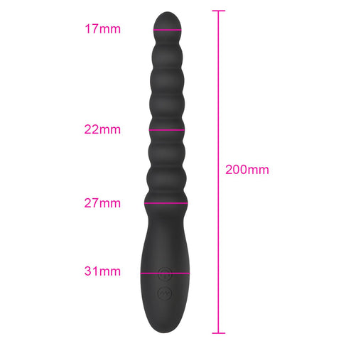 TPFSecret wavy anal vibrator for men and women without remote control - black