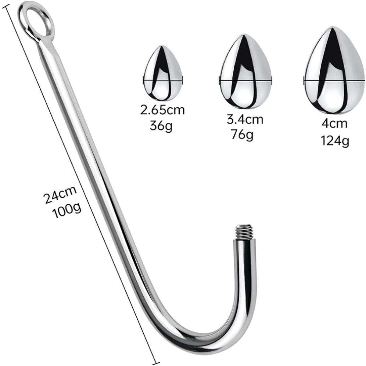 TPFSecret Analhaken aus Edelstahl Metall - Größe Small - Large