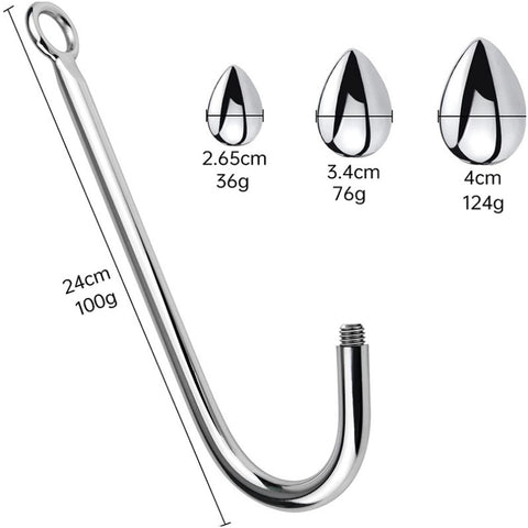 TPFSecret Analhaken aus Edelstahl Metall - Größe Small - Large