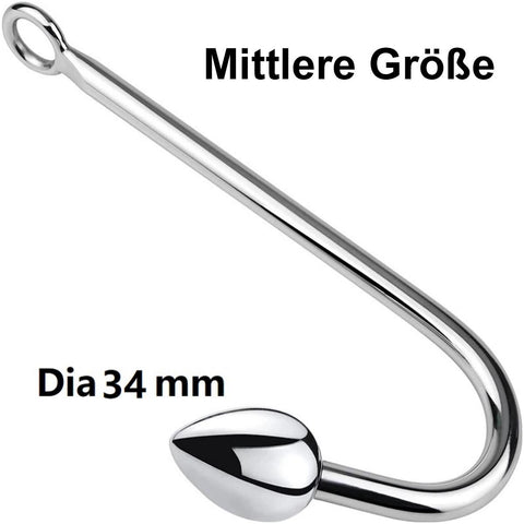 TPFSecret Analhaken aus Edelstahl Metall - Größe Small - Large