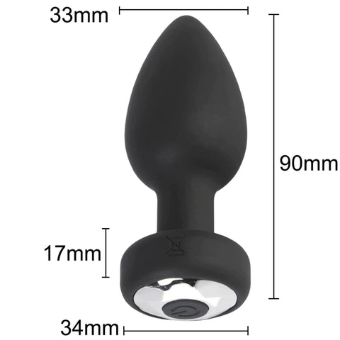 TPFSecret Anal Plug Vibrator for Men and Women with Remote Controll - Black