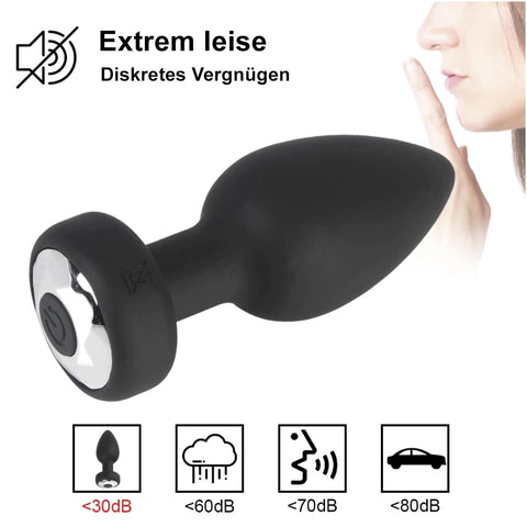 TPFSecret Analplug Vibrator für Männer und Frauen mit Remote Controll - Schwarz