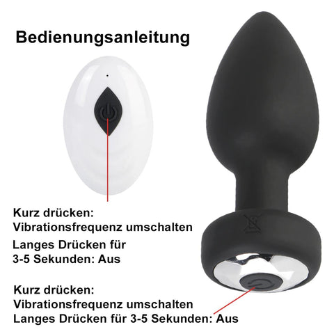 TPFSecret Analplug Vibrator für Männer und Frauen mit Remote Controll - Schwarz