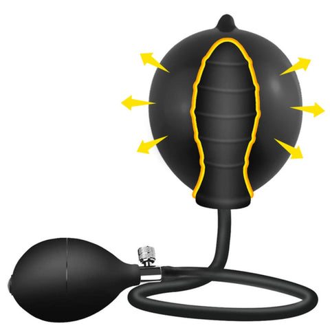 TPFSecret Corrugated Anal Balloon with Pump - Black