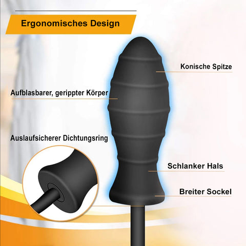 TPFSecret Corrugated Anal Balloon with Pump - Black