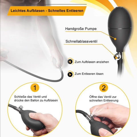 TPFSecret Corrugated Anal Balloon with Pump - Black