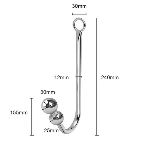 TPFSecret anal hook made of stainless steel metal - different sizes