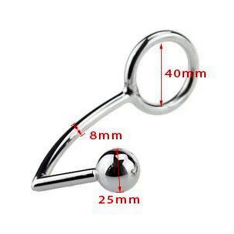 TPFSecret anal hook made of stainless steel metal with a 25mm ball and different eyelet diameters