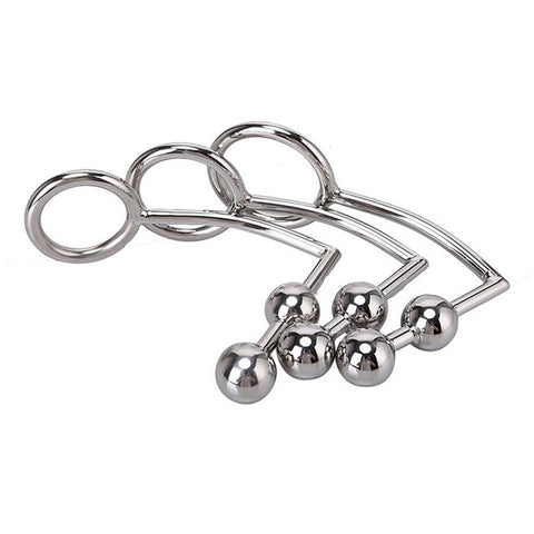 TPFSecret anal hook made of stainless steel metal with a 25mm ball and different eyelet diameters