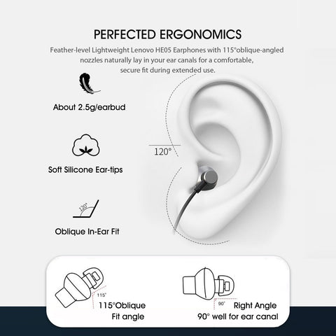 Lenovo HE05 Bluetooth headphones white