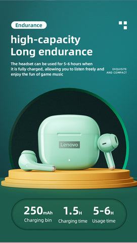 Lenovo LP40 Pro Bluetooth Headphones Green