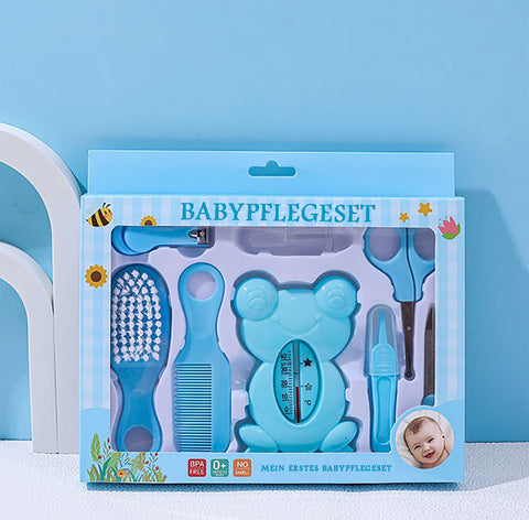 TPFBeauty Babypflege-Set 8-teilig mit Badewannen-Thermometer, verschiedene Farben